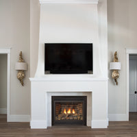 Empire Tahoe Deluxe 36 direct vent gas fireplace in living room under TV