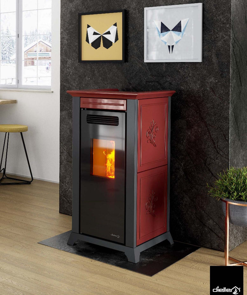 Dielle Ethesia in Bordeaux ceramic with standard front — installation inspiration; glass-front configuration differs