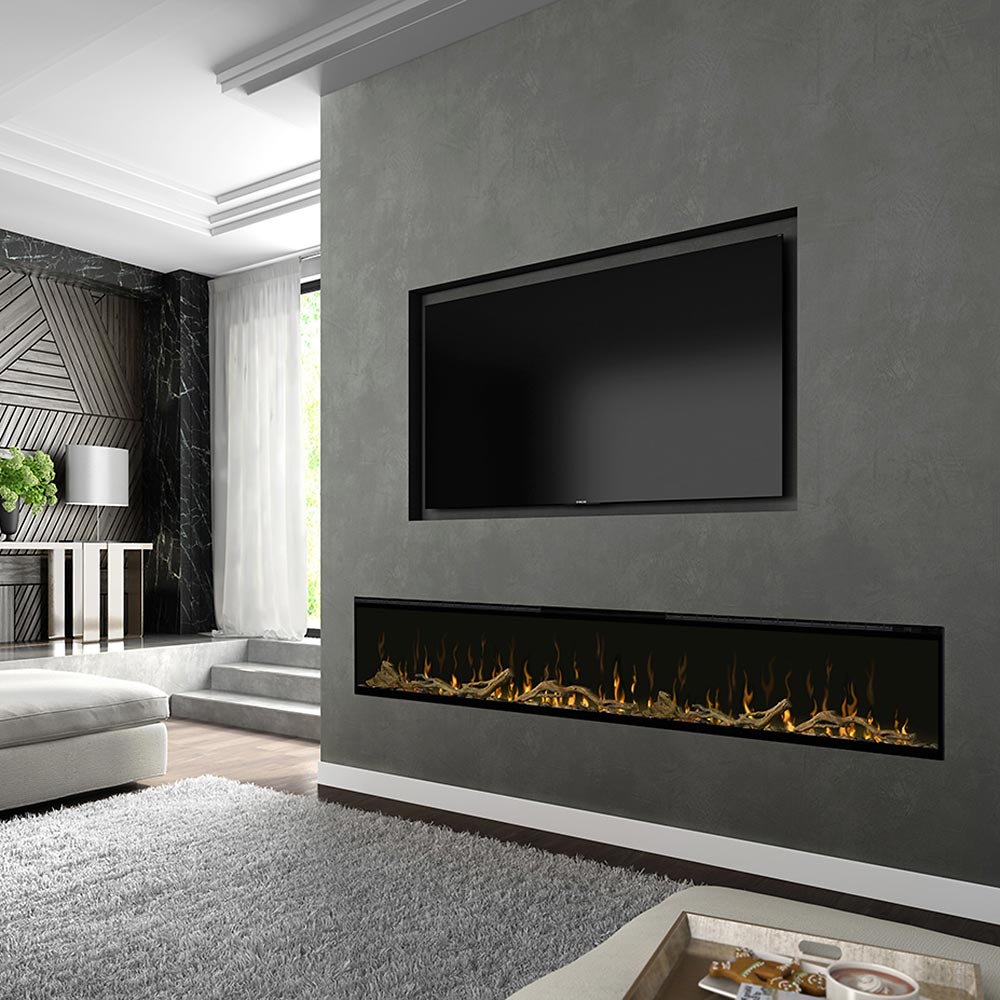 Dimplex 100 Inch IgniteXL Linear Electric Wall Mounted Fireplace / Driftwood Log Kit