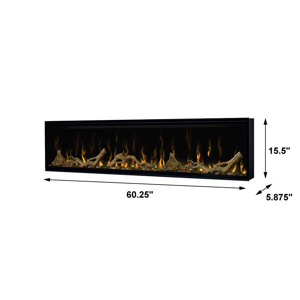 Dimplex 60 Inch IgniteXL Linear Electric Wall Mounted Fireplace / Driftwood Log Kit