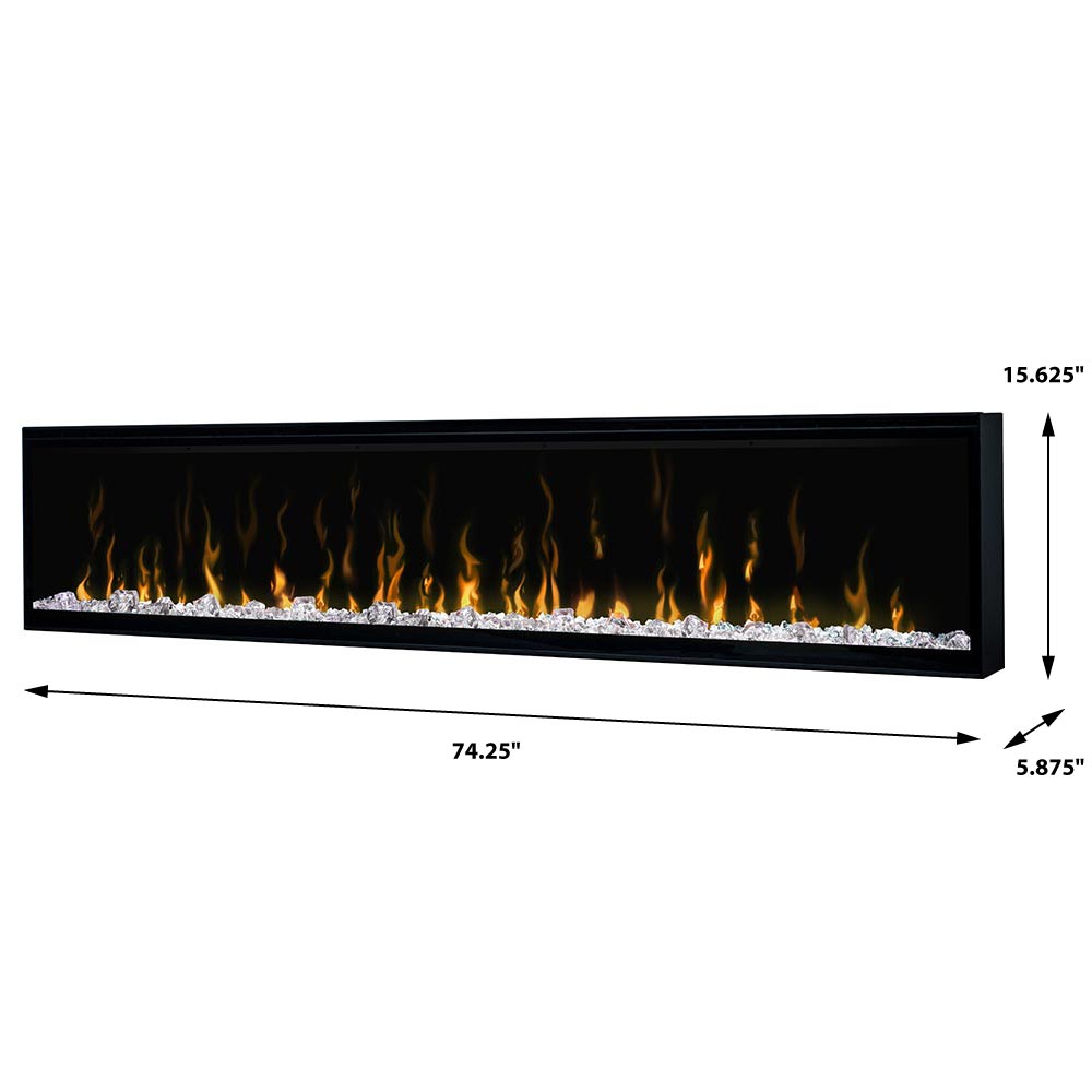 Dimplex 74 Inch IgniteXL Linear Electric Wall Mounted Fireplace