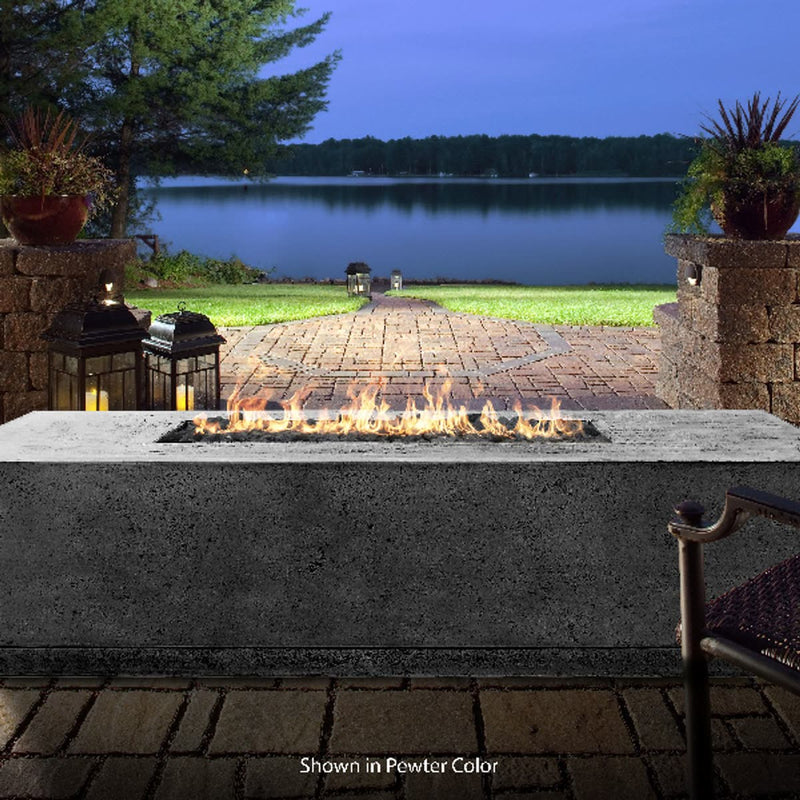 Tavola IV 38" Rectangle Concrete Fire Pit Table | Prism Hardscapes — view 2