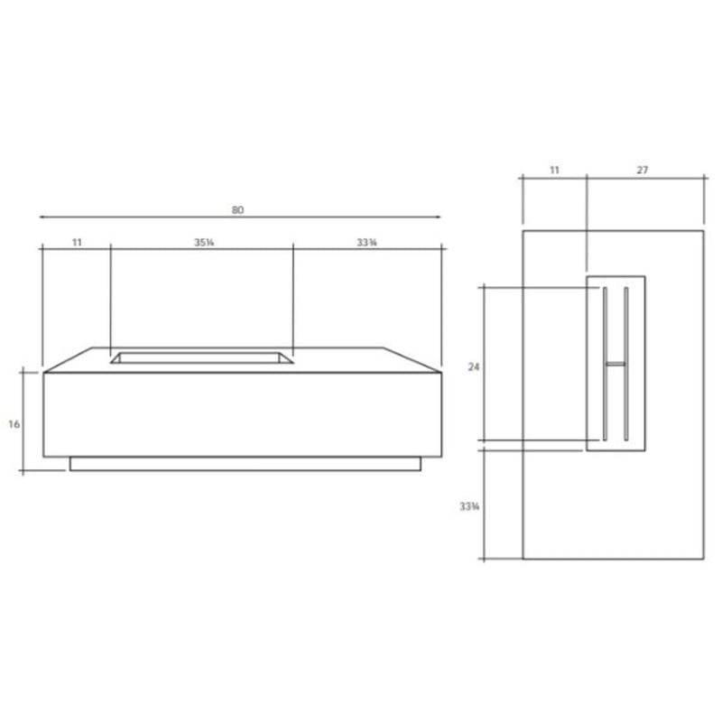 Tavola V 38" Concrete Fire Pit Table | Prism Hardscapes — view 6