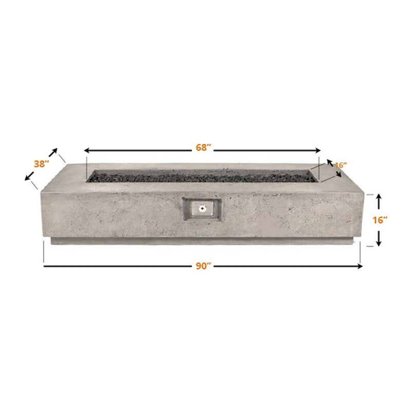 Tavola VI 38" Rectangle Concrete Fire Pit Table | Prism Hardscapes — view 5