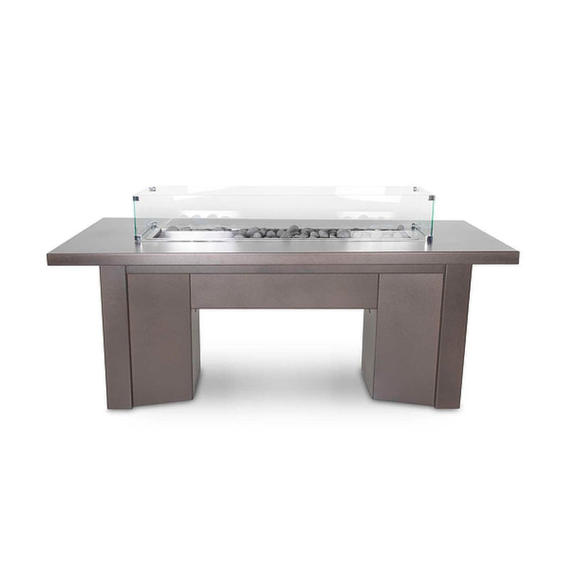Alameda Rectangle Powder Coat Steel Fire Pit Table | The Outdoor Plus — view 3