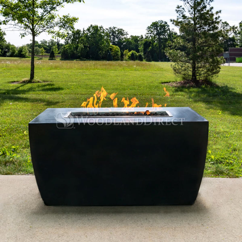 Avalon Linear Rectangle Powder Coat Steel Fire Pit Table | TOP — view 4