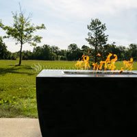 Avalon Linear Rectangle Powder Coat Steel Fire Pit Table | TOP — view 7