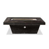 Carson - Low Profile 48" Rectangle Wood Grain Fire Pit Table | TOP — view 2