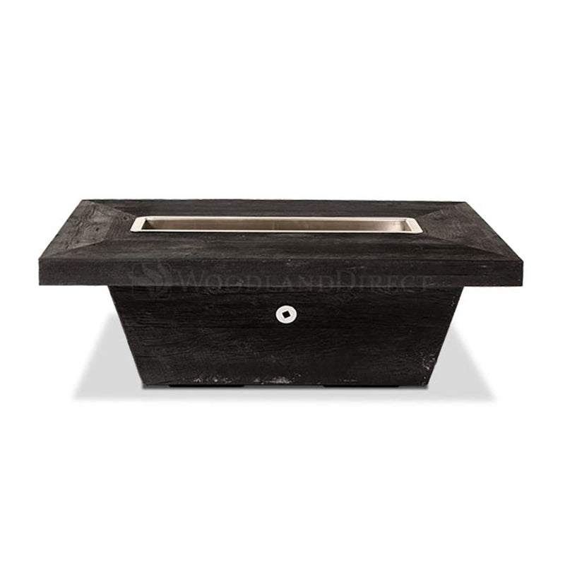 Carson - Low Profile 48" Rectangle Wood Grain Fire Pit Table | TOP — view 2