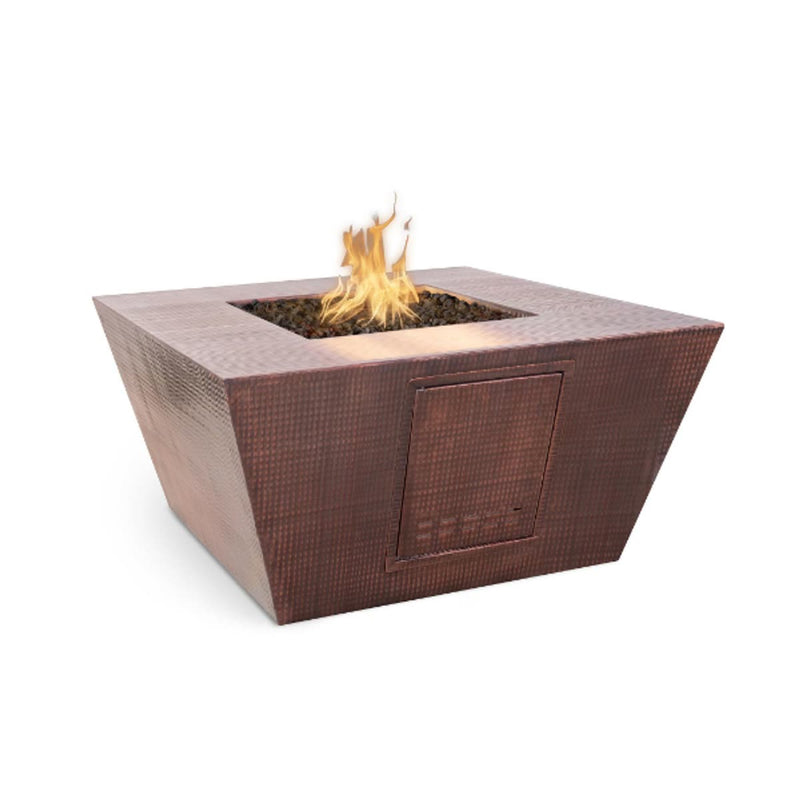 Redan Hammered Square Copper Fire Pit Table | The Outdoor Plus