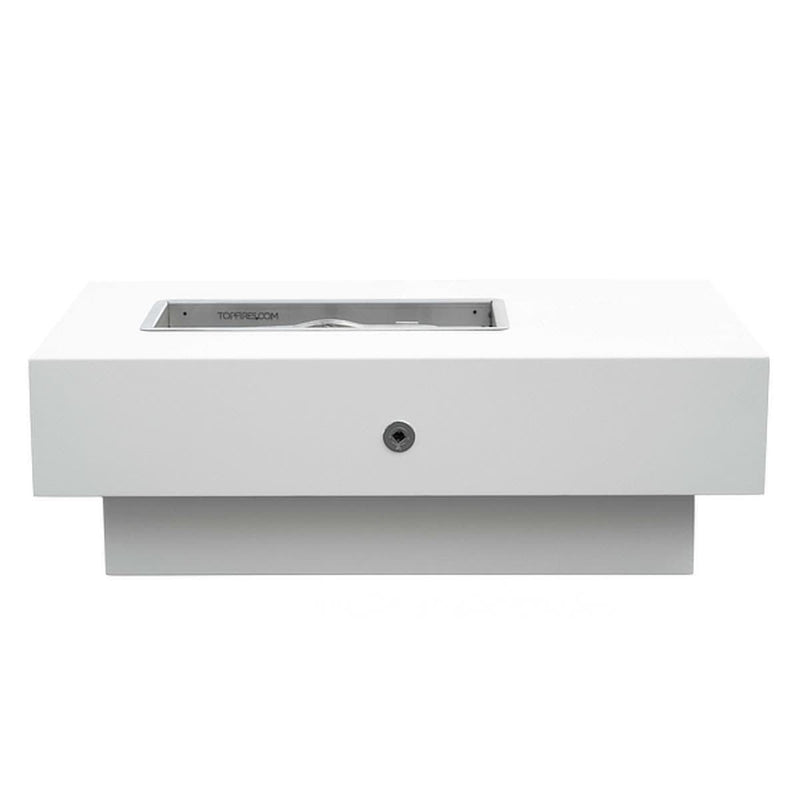 San Juan Low Profile Rectangle Powder Coat Steel Fire Pit Table | TOP — view 3