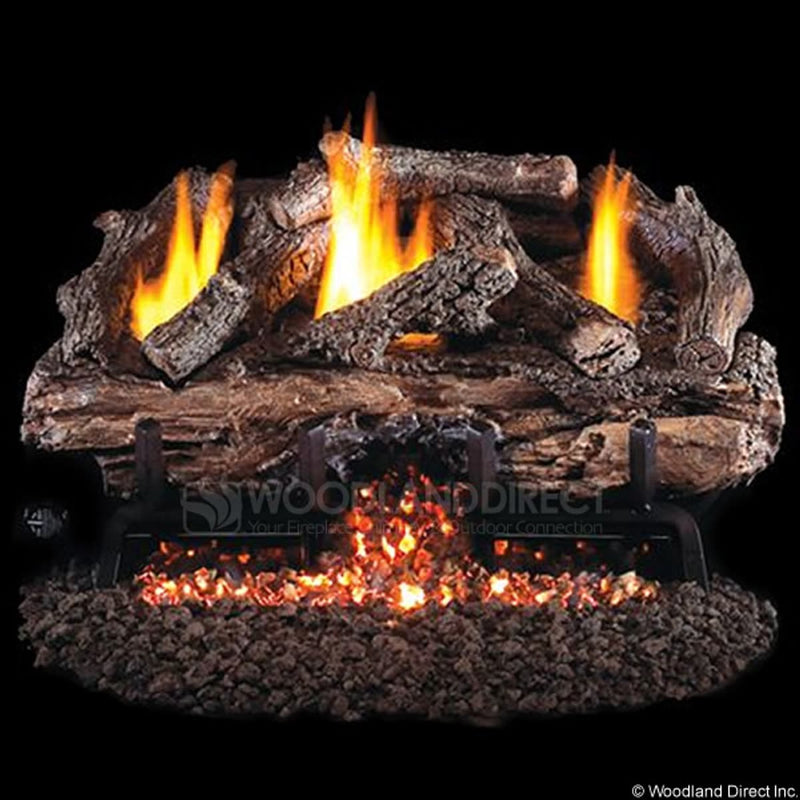 16" Peterson Charred Aged Split Refractory Ventless Gas Logs | Real Fyre