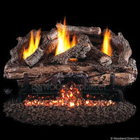 30" Peterson Charred Aged Split Outdoor Ventless Gas Logs | Real Fyre