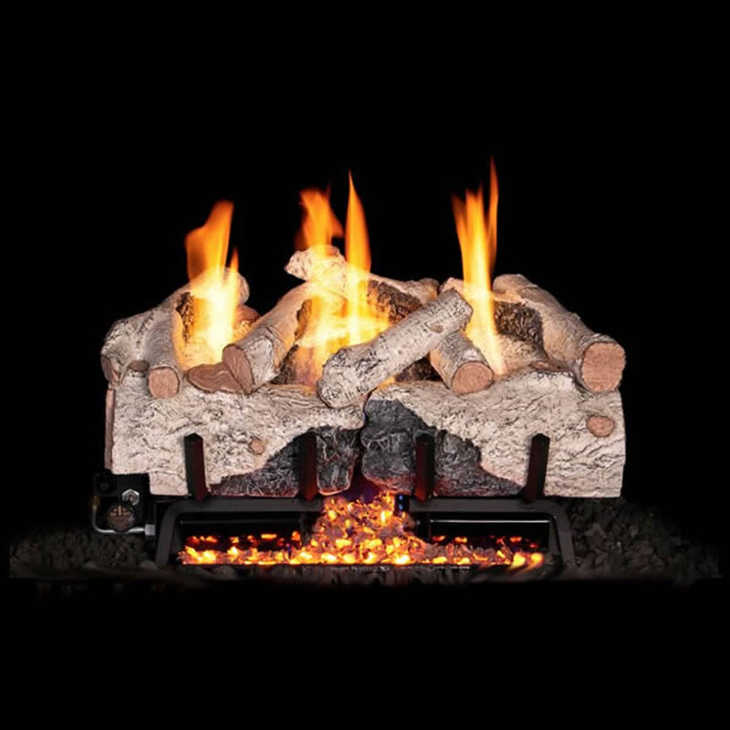 30" Peterson Charred Alpine Birch Outdoor Ventless Gas Logs | Real Fyre