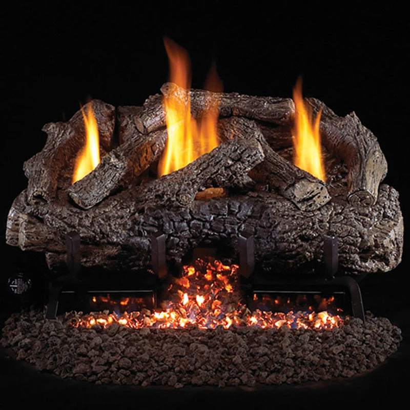 16" Peterson Charred Frontier Oak Outdoor Ventless Gas Logs | Real Fyre