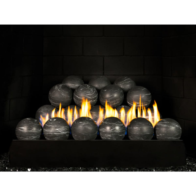 18" Peterson Nero Marquina Fireball Ventless Gas Logs | Real Fyre