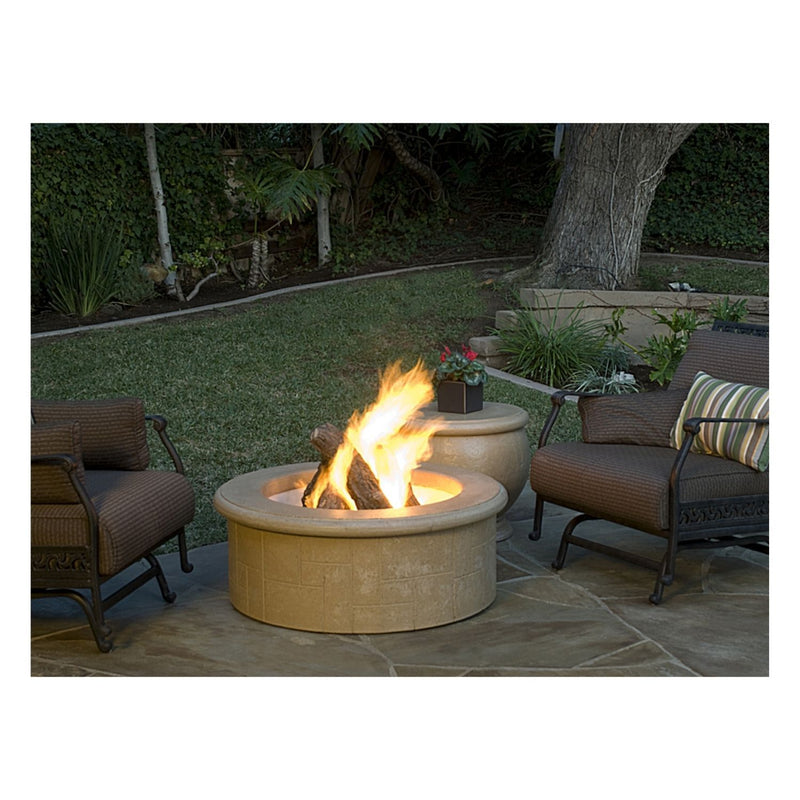 American Fyre Designs El Dorado 39" Round Gas Fire Pit - Light Basalt, Natural Gas