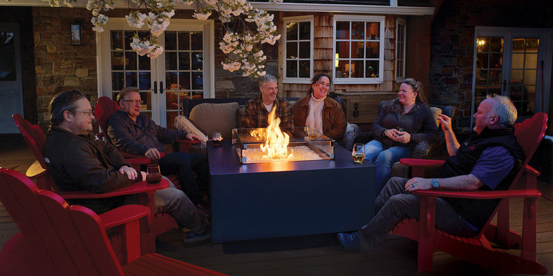 Fire Garden 44" Chat Table Gas Fire Pit - Graphite, Natural Gas