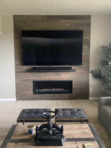 Non-Combustible Metal Fireplace Mantel Shelf | Custom Floating Mantel, Black
