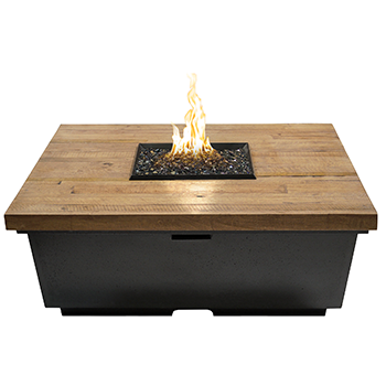 French Barrel Oak Contempo Square Firetable