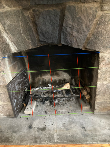 Custom Grande Fireplace Door Opening Size 36” Width x 29” Height/ Rustic Black / Clear Glass / Modern Handles