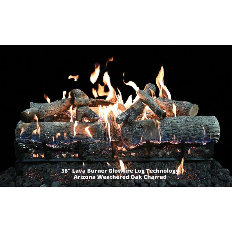 Grand Canyon 36" Lava Front-View Burner with GlowFire Logs - Electronic Ignition