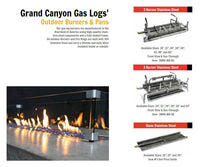 Grand Canyon 48" Stainless Steel Two-Burner Vented Gas Log Burner System - Natural Gas