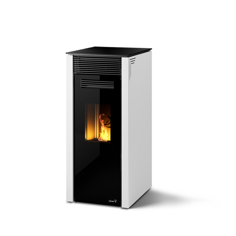 Dielle Grecale 70 — Pearl White Steel / Magic Black Glass Front