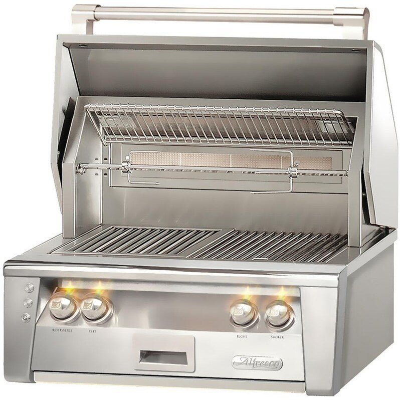 Alfresco ALXE 30-Inch Built-In Natural Gas Grill With Sear Zone And Rotisserie