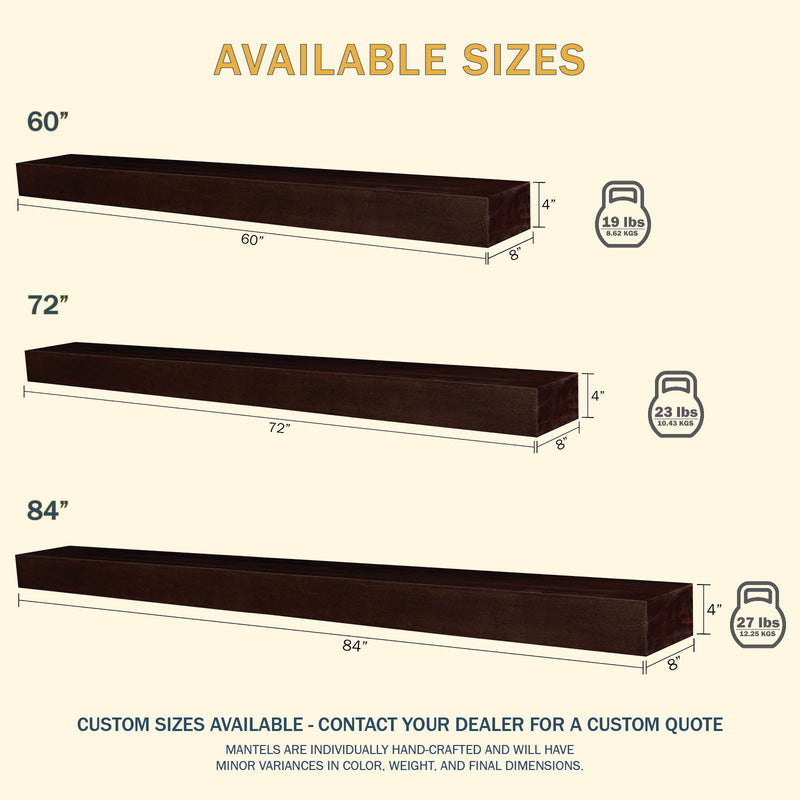 Classic Wood Mantel Shelf Kit Luna
