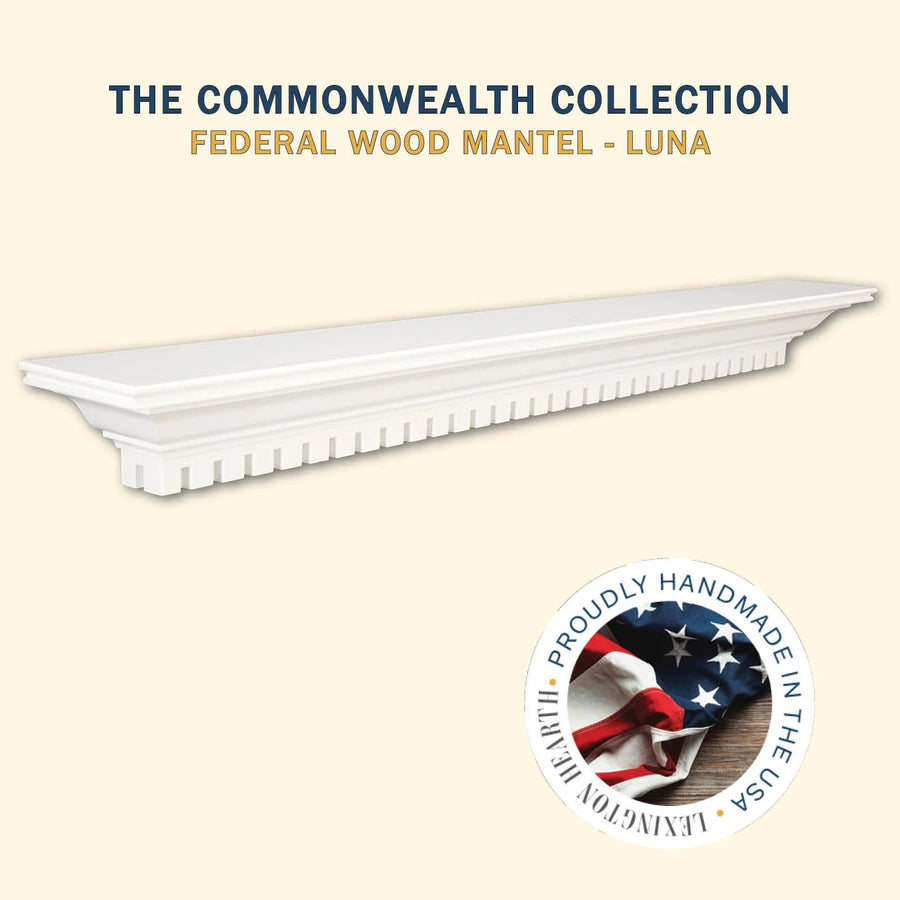 Federal Wood Mantel Shelf Kit — Luna (White)