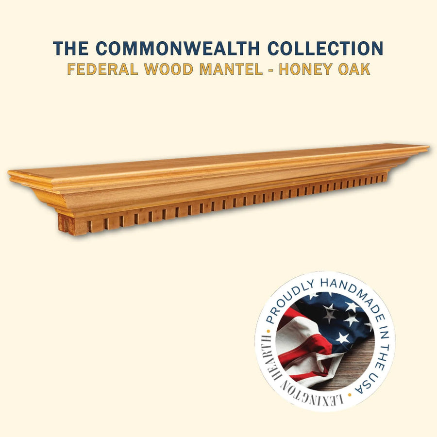 Federal Wood Mantel in Honey Oak