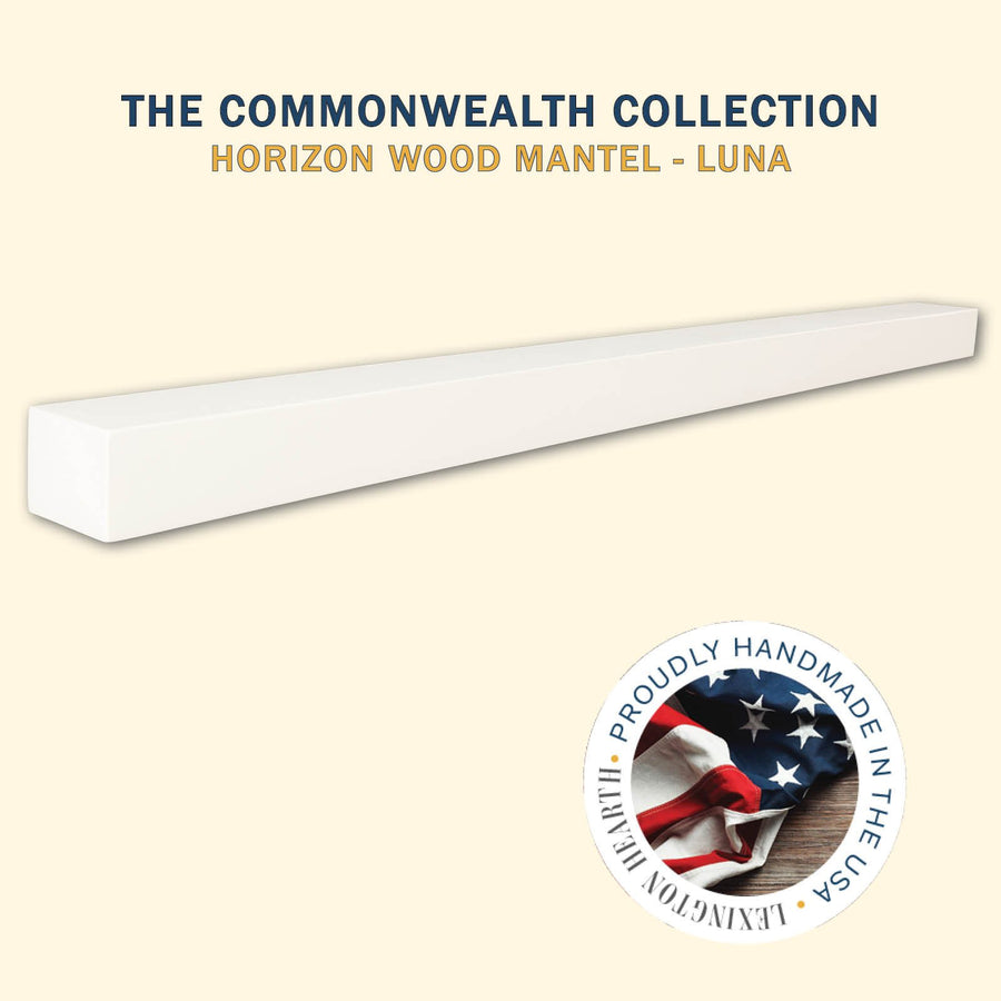 Horizon Wood Mantel Shelf Kit — Luna (White)