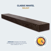 Lexington Classic non-combustible concrete mantel in Walnut — official manufacturer product photograph