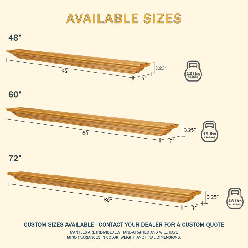 Pendleton Wood Mantel Shelf Kit Cherry