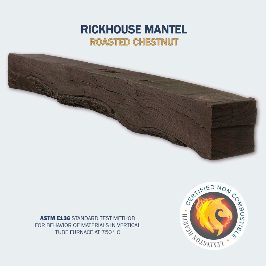 Rickhouse Non-Combustible Concrete Mantel Shelf Roasted Chestnut Finish