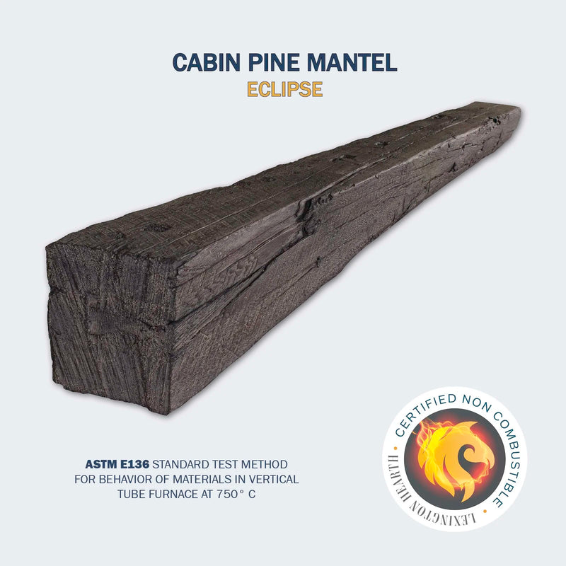 Cabin Pine Non-Combustible Concrete Mantel Shelf Eclipse Finish