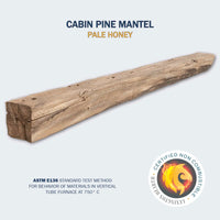 Cabin Pine Non-Combustible Concrete Mantel Shelf Pale Honey Finish