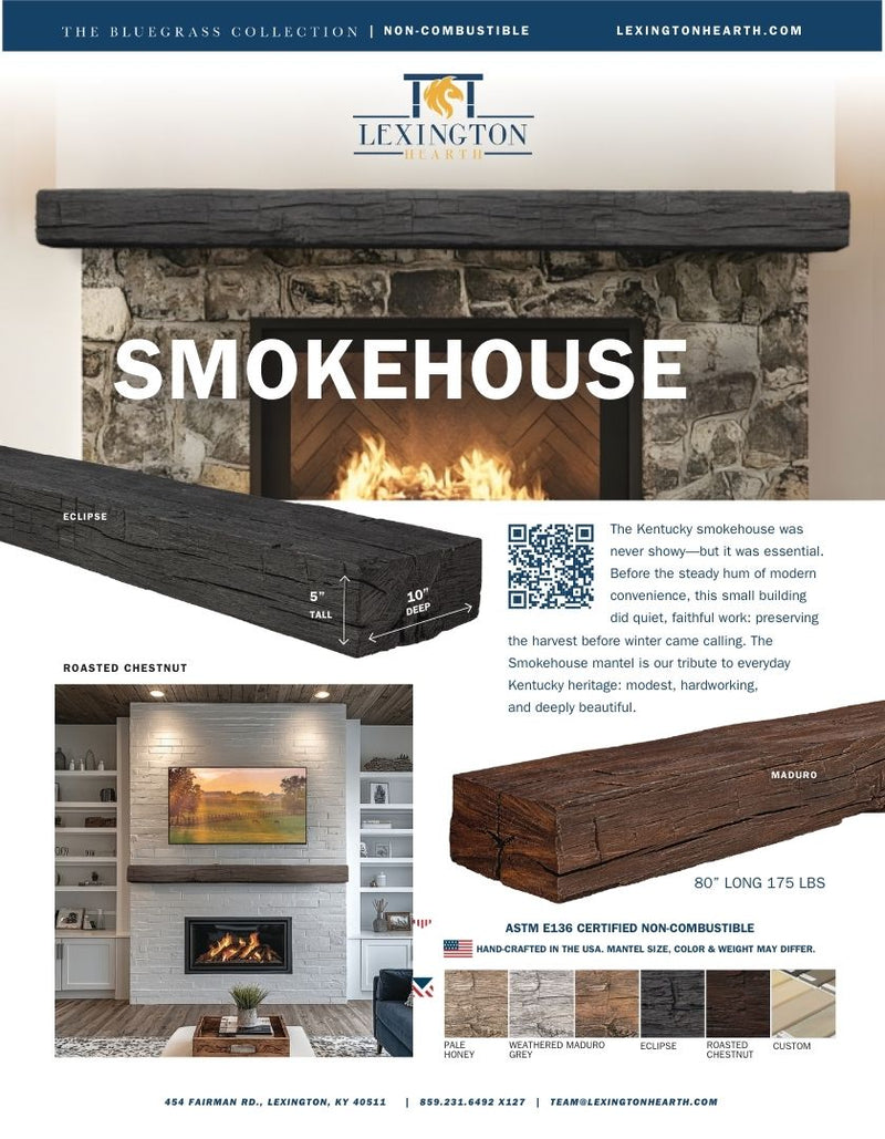 Smokehouse Non-Combustible Concrete Mantel Shelf Maduro Finish