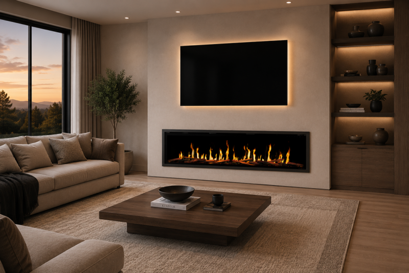 Modern Flames Orion V2 Slim 52" HelioVision Single-Sided Electric Fireplace - Model OR52-SLIM-V2