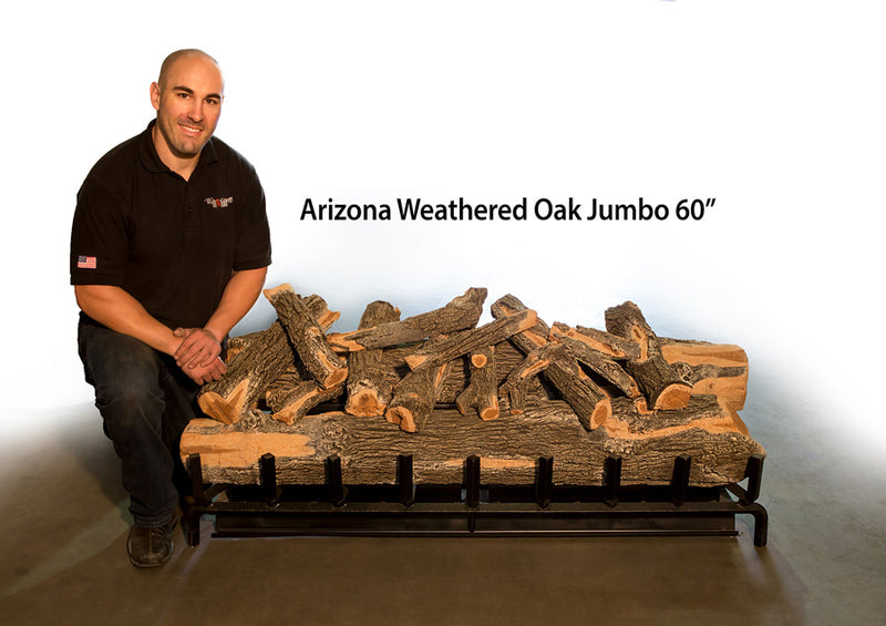 48" Jumbo Weathered Oak Vented Gas Log Set | Grand Canyon