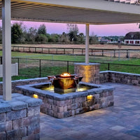 60" Olympian Square 4-Way Spill Hammered Copper Fire & Water Fountain – Low Voltage Electronic Ignition