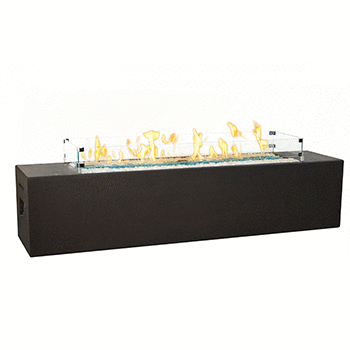 Milan Linear Firetable handcrafted outdoor firetable with stainless steel burner and manual flame control