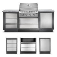 Napoleon OASIS 100 Outdoor Kitchen Island Bundle with Built-In 500 Series 32" Gas Grill - Stainless Steel