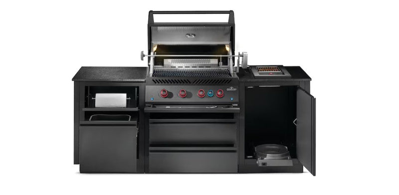 Napoleon OASIS 301 Outdoor Kitchen Island with Built-In 700 Series 32" Grill - Matte Black