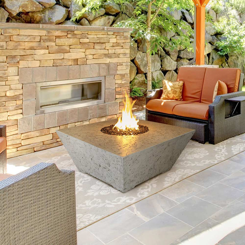 Grand Canyon Olympus Square 48" GFRC Gas Fire Table - Gray, Propane