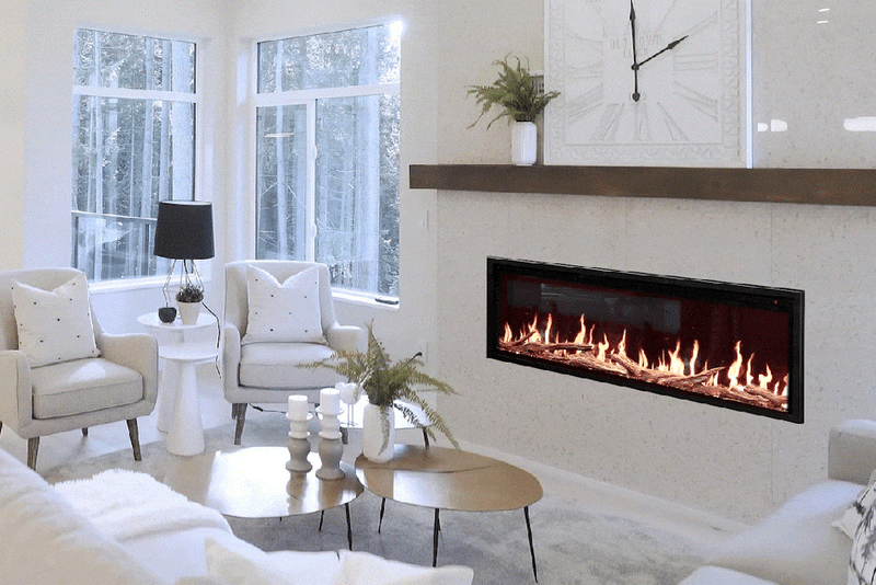 Modern Flames OR100-SLIM Orion Slim 100-inch three-sided built-in electric fireplace with HELIOVISION flame technology and app control