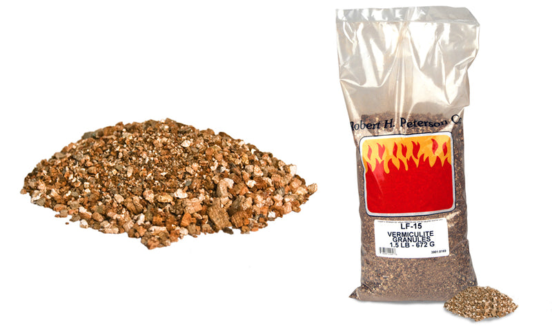 Real Fyre vermiculite material reference; PB-42P includes its required propane base media