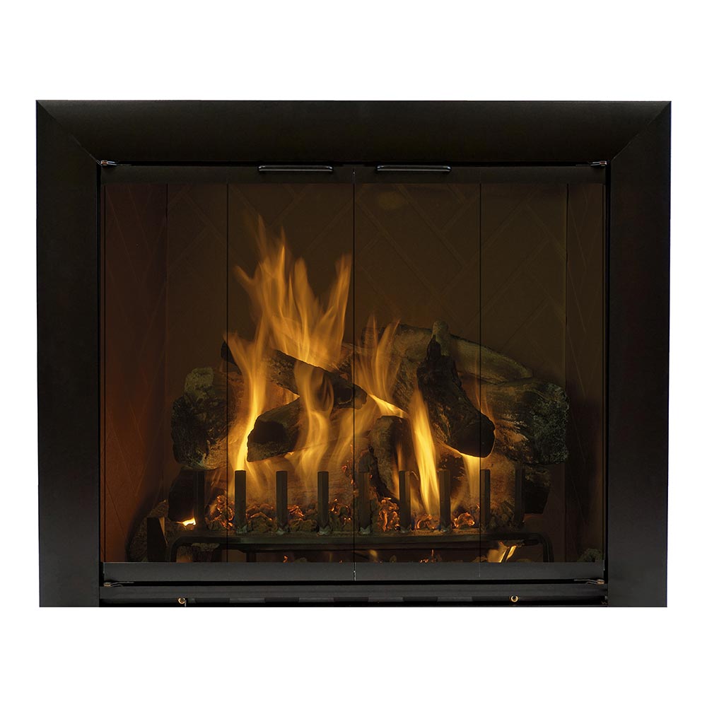 Reflection Flat Black Masonry Fireplace Door | Standard Sizes