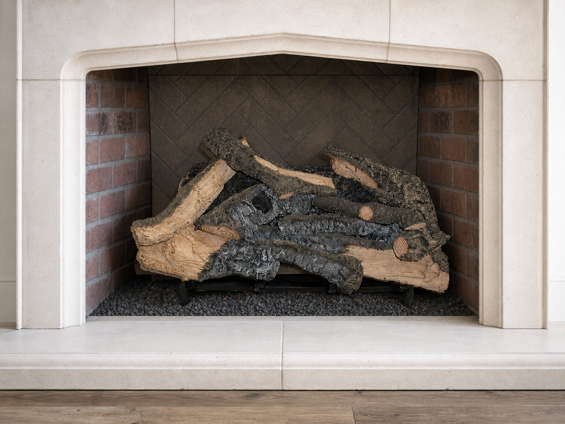 24" Rustic Timbers Vented Gas Log Set | Hargrove — installed in masonry fireplace